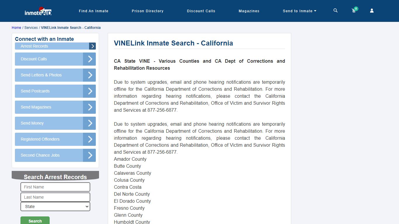VINELink Inmate Search - California